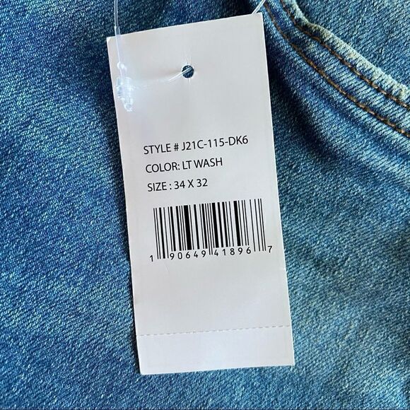 NWT Jachs New York Mens Light Wash Low Rise Slim Fit Denim Jeans Size 34x32 - Picture 6 of 9